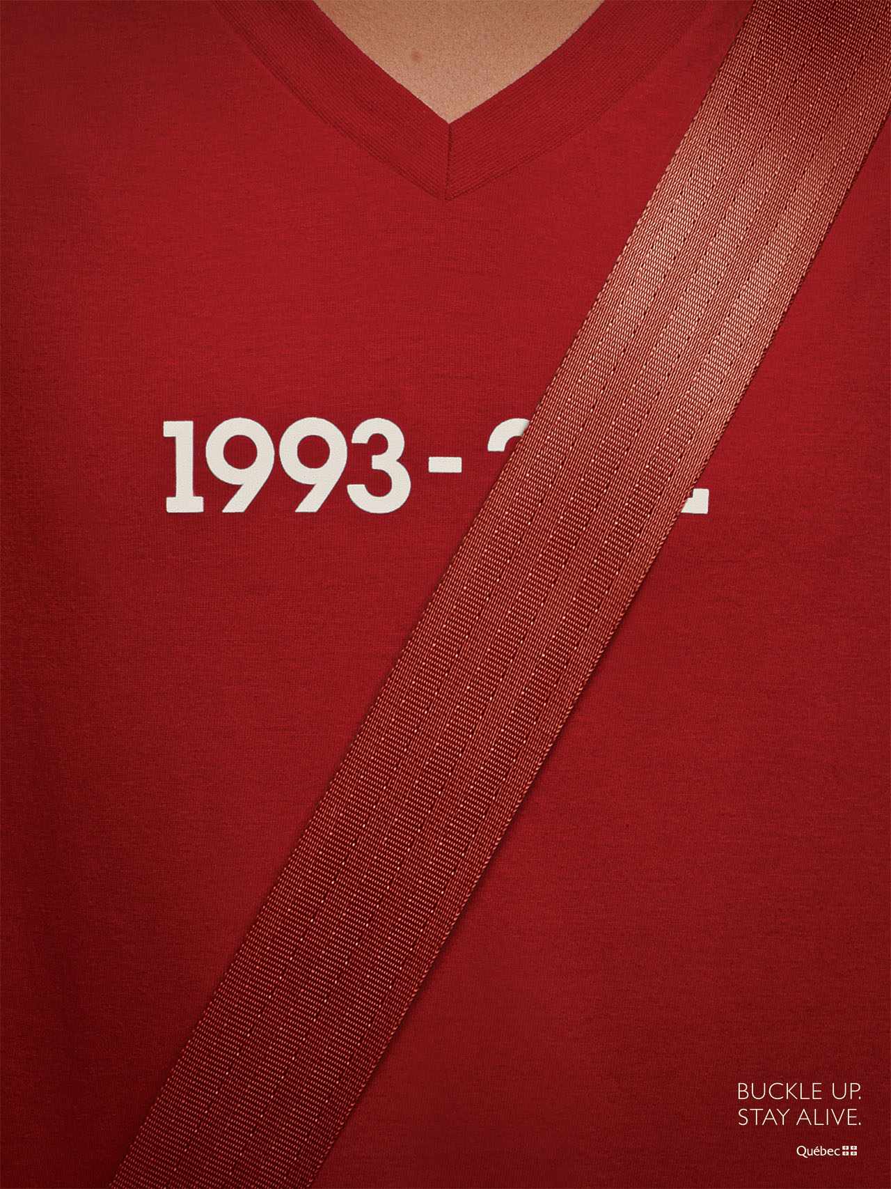 buckle up stay alive red