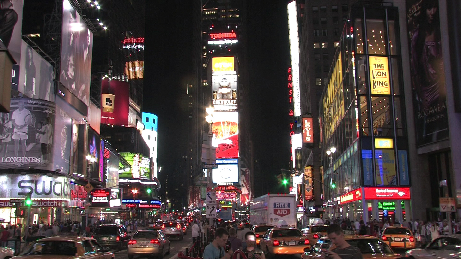 new york times square billboards lights